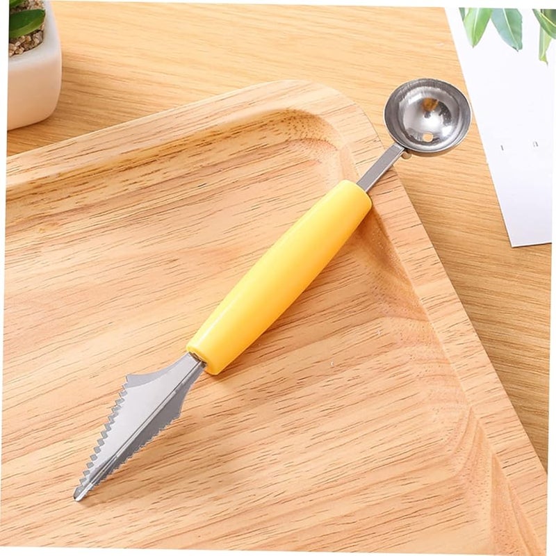 Stainless Steel Double End Fruit Scoop Spoon Wavy Carving Tool for Melon Mango - Image 5